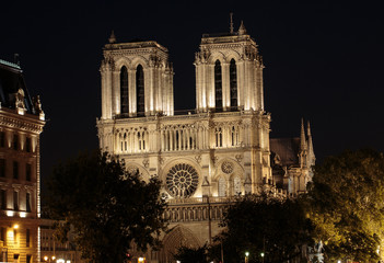 Fototapeta na wymiar The cathedral of Notre Dame in Paris in France