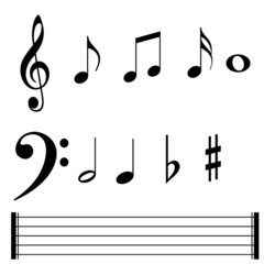Fototapeta premium Music note symbols and lines