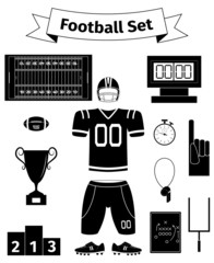 American football icons set