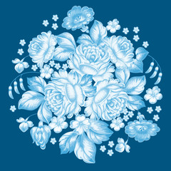 Russian Zhostovo floral ornament