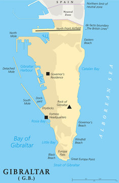 Gibraltar Political Map
