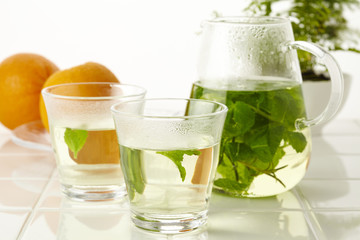 オレンジとミントティー