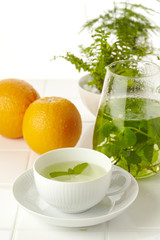 オレンジとミントティー