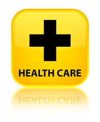 Health care (plus sign) yellow square button