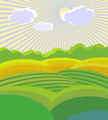 Green Landscape . Vector illustration
