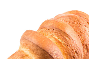 Fragment of long loaf white bread