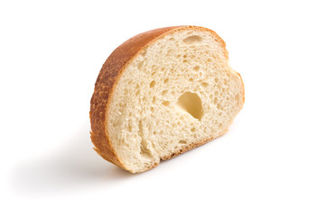 Bread slice isolated on white