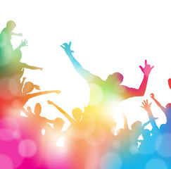 Abstract Summer Music festival Crowd Cheering.