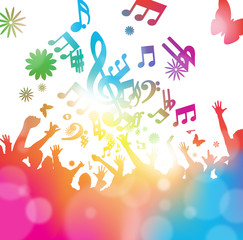 Abstract Music festival Crowd Cheering.