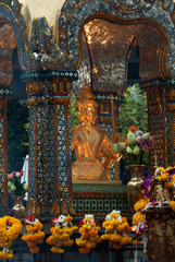 The shrine of the four-faced Brahma (Phra Phrom) in Thailand.