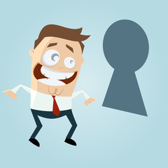 schlüsselloch cartoon geheim neugierig