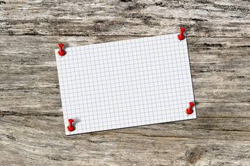 Blank paper memo on wood