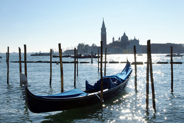 Venedig, Gondel vor San Giorgio Maggiore