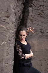 Flameco dancer in a basalt ravine