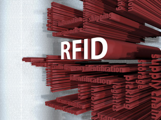 RFID - 3D-Illustration - Logistik