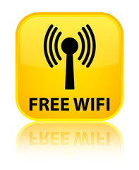 Free wifi (wlan network) yellow square button