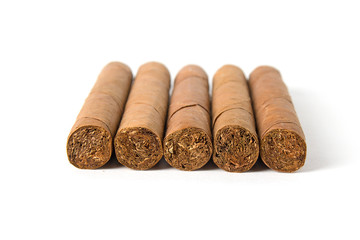Cuban cigars on white background