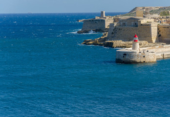 Lighthouse in Grand Harbour, Valletta, Malta