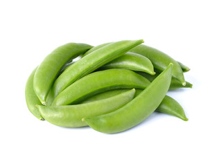 green beans on white background