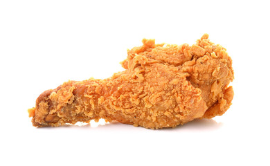 Golden brown fried chicken drumsticks