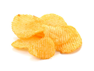 potato chips isolated on white background