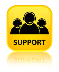 Support (customer care team icon) yellow square button
