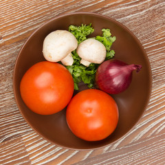 Ingredients for cooking salad