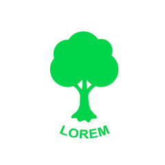 Green tree vector logo design template. Plant, nature and