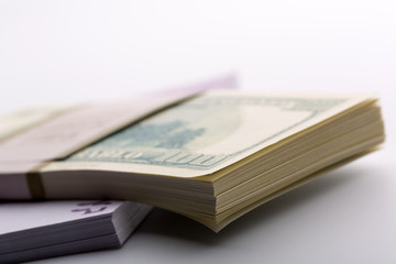 Packs of dollars and euros