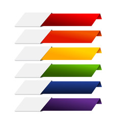 Blank Infographics colorful rainbow paper stripe banners on whit