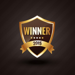winner of 2015 golden label vector design badge