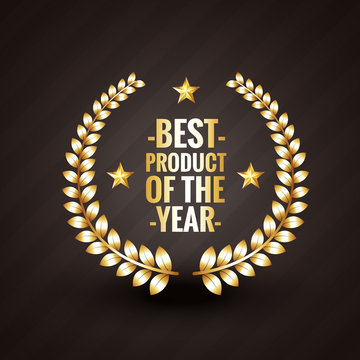 best product of the year 2015 winner badge label design vector