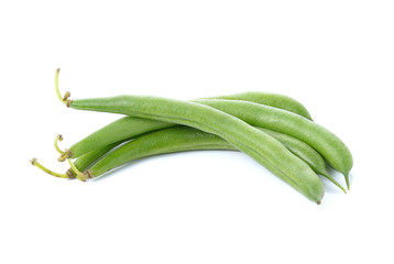 green beans on white background