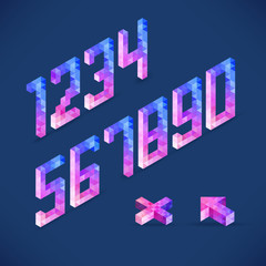 Vector shapes Digits collected from a triangle isometric