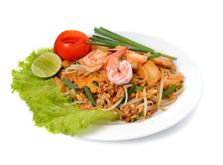 Thai food Pad thai , Stir fry noodles with shrimp