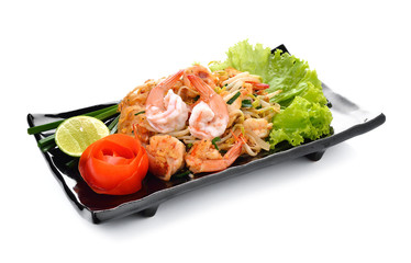 Thai food Pad thai , Stir fry noodles with shrimp