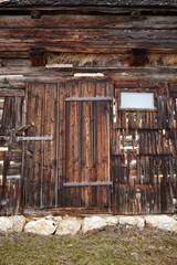 Vintage wooden barn door