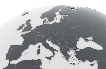 Erde Europa Länder - dunkelgrau hellgrau