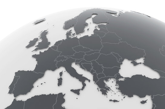 Fototapeta Erde Europa Länder - dunkelgrau hellgrau