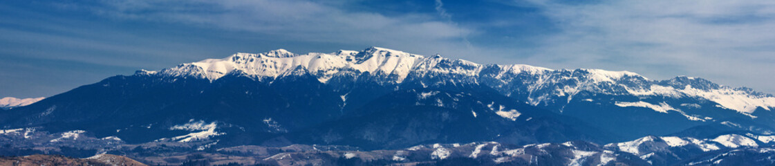 Mountain range in winter, Bucegi Mountains, Romania
