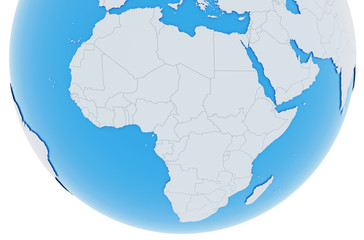 Erde Afrika Länder - hellgrau blau