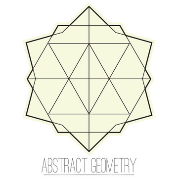 Abstract geometric figure with rhombus, triangle and polygon