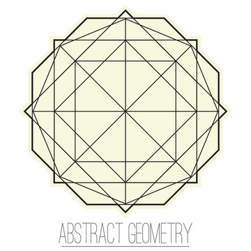 Abstract geometric figure with rhombus, square