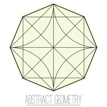 Abstract geometric figure with rhombus, square, circle