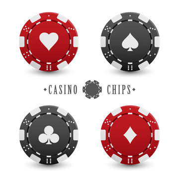 Card suit casino chips