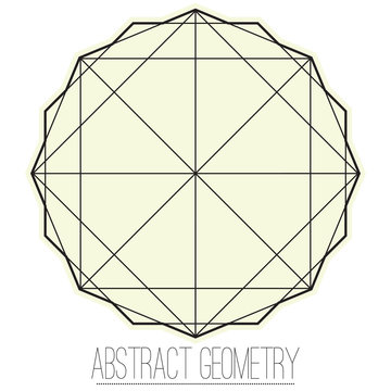 Simple geometric figure with square and polygon