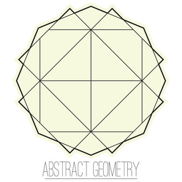 Simple geometric figure with polygon and square