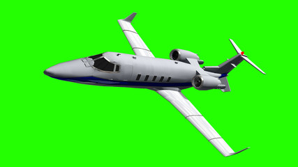 Luxury Corporate Jet - air to air -  on green screen