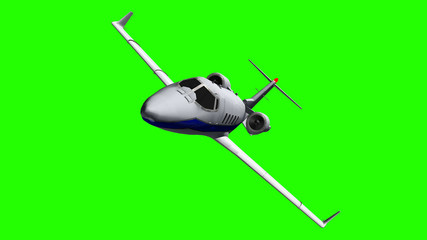 Luxury Corporate Jet - air to air -  on green screen