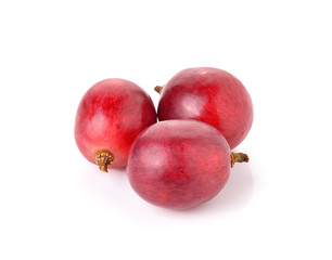 red grapes isolated on white